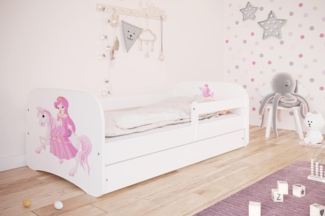 Bjird Kinderbett Babydream 180x80 cm 160x80 cm 140x70 cm (optional mit Matratze, mit Schublade Rausfallschutz und Lattenrost), verschieden Farben und Varianten für Mädchen und Jungen
