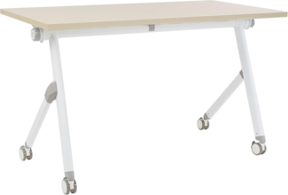 Zusammenklappbarer Schreibtisch mit Rädern Heller Holzfarbton BENDI