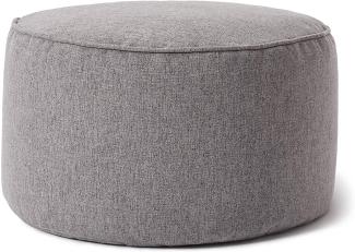 Lumaland Comfort Line Sitzsack-Hocker 25x45 cm - Indoor - mit extra starken Nähten, pflegeleicht - Runder Sitzpouf, Bodenkissen Bean Bag Pouf - Hellgrau