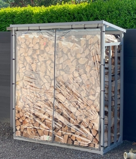 Quick Star Kaminholzregal 126x177cm Wetterschutz für Kaminholzregal 130x70x185cm, Mit 22 Ösen, Spanngummis und Reißverschluss