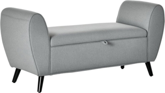 HOMCOM Sitzbank Polsterbank mit Stauraum (Truhenbank, 1-St, Aufbewahrungsbank), Hellgrau, 140 x 49 x 68 cm
