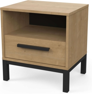 Calicosy 'CRAFT' Nachttisch mit 1 Schublade und 1 Nische, Eichedekor Craft - L44,6 cm - Helles Holz