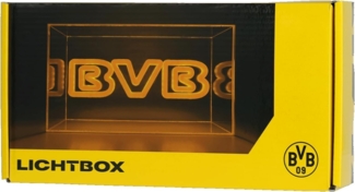 BVB Borussia Dortmund LED Lichtbox, Offizielles Merchandise, Gelb-Schwarz, Dekorative Beleuchtung
