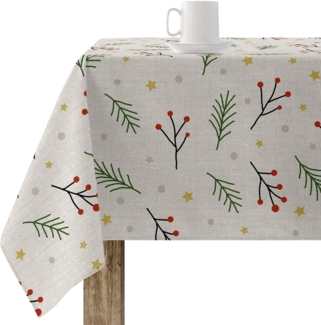 Belum Tischdecke für Weihnachten, schmutzabweisend, rechteckig, harzfarben, laminiert, 200x140 cm, Bunt