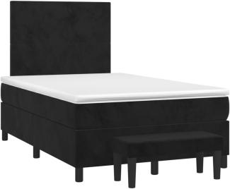 vidaXL Boxspringbett mit Matratze Schwarz 120x200 cm Samt 3137715