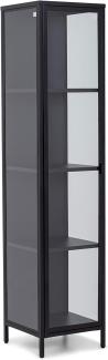 Homexperts 'CLASSIC' Einzelvitrine li, Metall - Stahl schwarz, B 40 x H 180 x T 40 cm