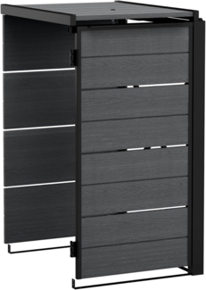 Keter Mülltonnenbox "Hide Away", 240L je Box, Anthrazit, Holzoptik, nahtlos erweiterbar