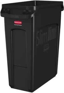Rubbermaid Tretmülleimer Slim Jim 50 L Schwarz 445378