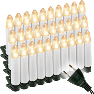 Nipach LED-Christbaumkerzen XI11606 LED Weihnachtsbaumbeleuchtung 30er innen