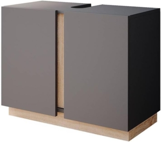 Waschbeckenunterschrank Gloria Anthrazit 70.4 x 55.5 cm mit 2 Türen Vicco