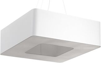 Pendelleuchte, Weiß, Stoff, Glas, Stahl, H 110 cm