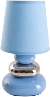 Tischlampe Wohnzimmer Tischleuchte Schlafzimmer Keramik Stoff Blau 3045312