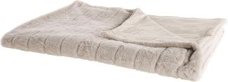 Kuscheldecke LABYAR Stoff 150 x 200 cm Beige Kein Muster