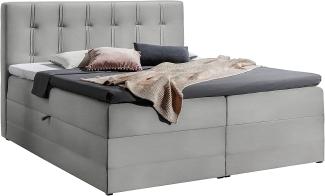 99rooms Hugo Boxspringbett Kunstleder SOFT 200x200 cm Grau