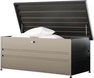 GFP PRIMEYARD® Gartenbox 182 x 84 x 72 cm Aufbewahrungsbox Auflagenbox Gartentruhe Metall anthrazit wasserdicht