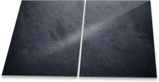 Decorwelt Herd-Abdeckplatte Ceranfeldabdeckung 80x52 2-teilig Schwarz Abstrakt