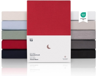 Blumtal® Premium Jersey Spannbettlaken 160x200 cm Boxspringbett - Oeko-TEX zertifiziertes Spannbettlaken 160x200 cm Baumwolle - Spannbetttlaken 160x200 Boxspringbett - 160x200 Spannbettlaken - Rot