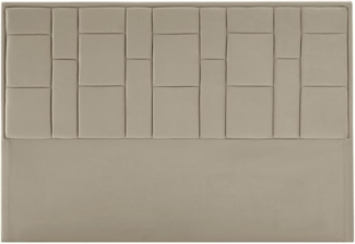 Vente-unique - Bettkopfteil - 160 cm - Samt - Taupe - HERMINE