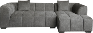 riess-ambiente Ecksofa CITY 240cm grau Strukturstoff - inkl. Kissen, Rundum-Bezug, Polsterung, Einzelartikel 1 Teile, 3-Sitzer Eckcouch mit Ottomane rechts - ideal für moderne Wohnzimmer