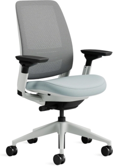 Steelcase Series 2 Bürostuhl mit Netzrücken in Nickel und Sitzbezug in Sturmhorizont