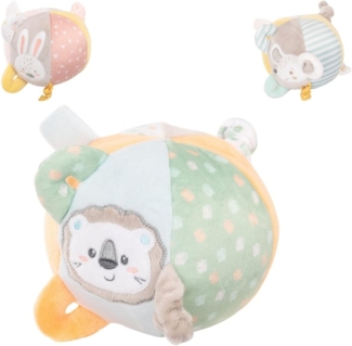 Kikkaboo Baby Plüsh Aktivitätsball, Rassel, weicher Plüschball, Babyspielzeug beige grün