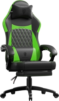Dowinx Gaming Stuhl Racing Gamer Stuhl, Ergonomischer Gaming Sessel mit Lendenwirbelstütze, Gaming Chair PU Leder 150KG, Grün