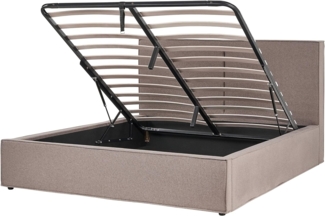 Bett mit Stauraum MOISSAC 160 x 200 cm Stoff Taupe