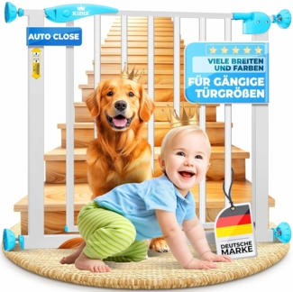 KIDIZ® Türschutzgitter Absperrgitter Treppengitter Kindergitter | Gitter Haustier | ohne Bohren | beidseitig schwenkbar, Farbe: Weiß, Größe: 88-101 cm