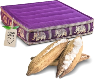 livasia Sitzkissen Bodensitzkissen (Deluxe) vegan und handgefertigt, 50x50x10cm, Kapok