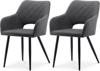 TUKAILAI Esszimmerstühle 4er Set aus Leinen, Küchenstuhl Polsterstuhl mit Offener Rückenlehne,Armlehnen,Gepolstertem Sitz, Metallbeinen, Stühle für Wohnzimmer,Esszimmer,Küche