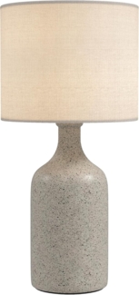 HOMCOM Tischleuchte Nachttischlampe mit Keramiksockel, Leinenschirm, Wippschalter, Ein-,Ausschalter, ohne Leuchtmittel, mit E27 Fassung, für Schlafzimmer Wohnzimmer, Sandbraun+Weiß