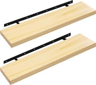 eSituro 2er Set Wandregal Regal Wand, Hängeregal, Schweberegal Massive Holz, Regalbrett 80 x 19 x 3,5 cm, für Küche Wohnzimmer Schlafzimmer, Wandboard mit unsichtbarer Halterung, Holzoptik