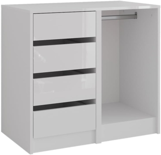 Kommode Sherry Weiß/Weiß Hochglanz 80.2 x 76 cm 2 Teile Vicco