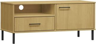 vidaXL TV-Schrank OSLO mit Metallbeinen Braun Massivholz Kiefer [351021]
