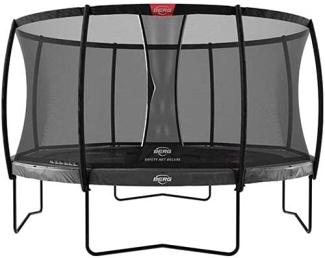 BERG Trampolin rund 430 cm grau mit Sicherheitsnetz Deluxe Elite Regular Levels