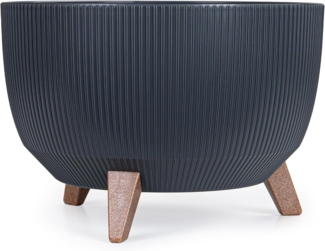 KONZEPT Blumentopf mit Füßen – großer Blumenkübel aus Kunststoff, runde Pflanzschale, 40 oder 47cm, modern & wetterfest, für Innen und Außen