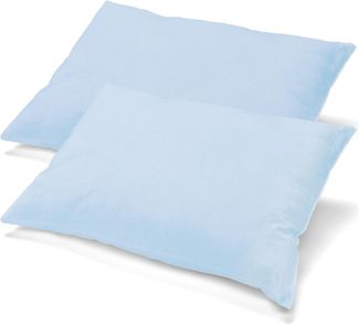 aqua-textil Classic Line Kissenbezug 2er-Set 48x74 aquablau Baumwolle Kissen Bezug Reißverschluss Jersey Kissenhülle