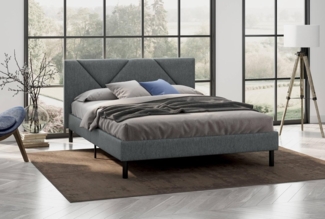Dmora - Doppelbett Calitri, Struktur des Container-Betts, Sommier mit Verkleidung, Matratzenhalterstruktur, Geeignet für eine Matratze 140x190 cm, Grau
