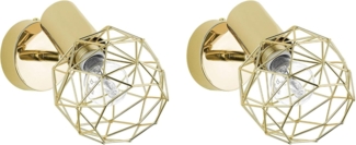Chenab' Wandleuchte gold Metall 2er Set verstellbar Industrie Look Moderne Deckenleuchte