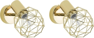 Chenab' Wandleuchte gold Metall 2er Set verstellbar Industrie Look Moderne Deckenleuchte