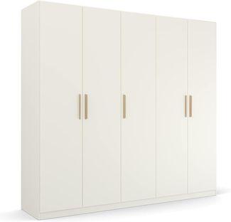 Rauch Möbel Skandi by Quadra Spin Schrank Drehtürenschrank, Weiß, 5-trg, inkl. 3 Kleiderstangen, 3 Einlegeböden, BxHxT 226 x 210 x 54 cm