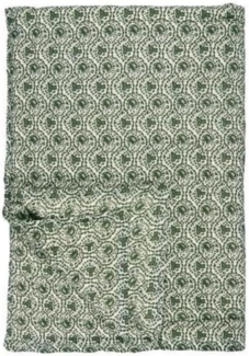 Ib Laursen - Decke Quilt Tagesdecke Überwurf 170x130cm Weiß Grün Blumen 19206-90