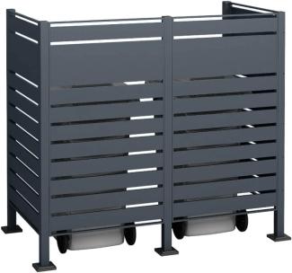 Westmann Metall Mülltonnenverkleidung Planum | 2x240 L | Anthrazit | 170x90x150 cm