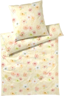 elegante Mako Jersey Bettwäsche Pastel gelb|155x220 cm + 40x80 cm