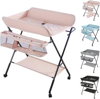 Faltbarer Wickeltisch für Babywannen, tragbarer multifunktionaler Wickeltisch, höhenverstellbar, 2in1-Wickeltisch mit Babywanne, tragbarer Wickeltisch