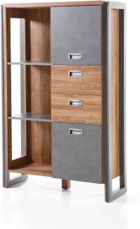 Highboard Auburn Eiche Stirling und Matera grau 90 x 140 cm