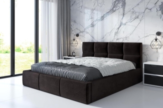 Polsterbett RADIC 160x200 mit Matratze, Bettkasten und Lattenrost. Farbe: Espresso 6