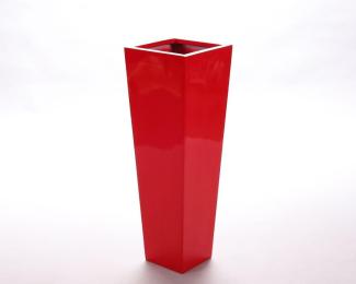 Pflanzkübel Blumenkübel Blumentopf Fiberglas Säule konisch LxBxH 30 x 30 x 90 cm hochglanz rot