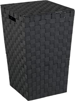 Wenko Wäschetruhe Adria Square Fassungsvermögen 48 L, Polypropylen, schwarz, 33 x 33 x 53 cm