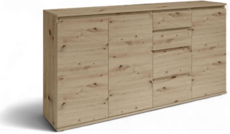 Brest Kommode in Artisan Eiche Optik - Modernes Sideboard mit viel Stauraum - 160 x 84 x 35 cm (B/H/T)